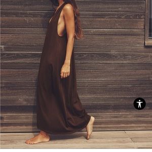 ZARA Heavy Cotton Cocoon Dress - Brown